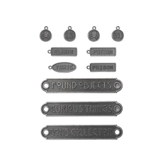 Tim Holtz® Idea-Ology Metal Halloween Word Plaques & Tags, 11ct.